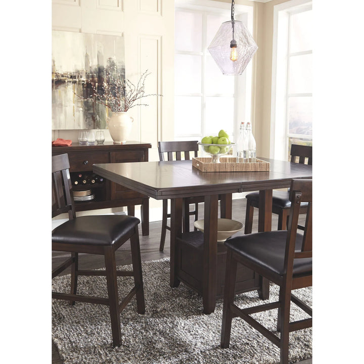 Ashley D596/35/01(6) Haddigan - Dark Brown - 7 Pc. - RECT DRM EXT Table & 6 UPH Side Chairs