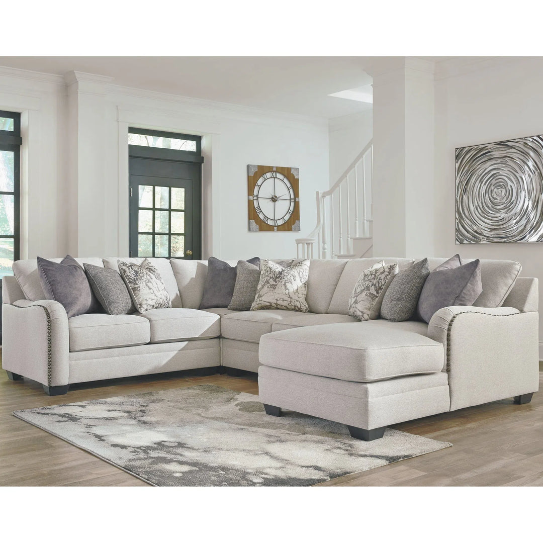 Ashley 32101/55/77/34/17 Dellara - Chalk - 4-Piece Sectional with Chaise
