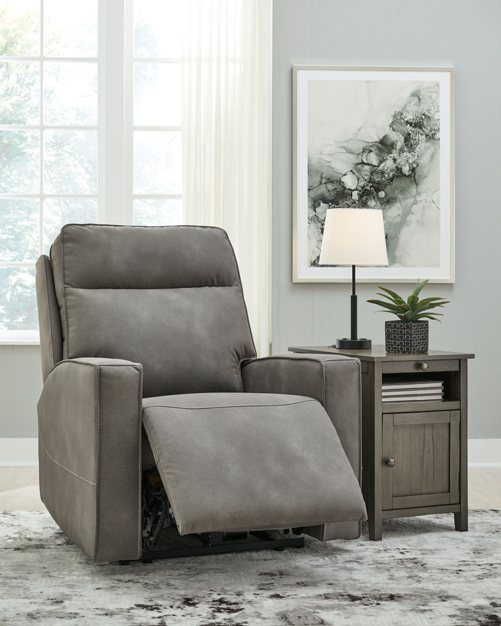 Next-Gen Durapella - Slate - Power Recliner / Adj Headrest - Fabric