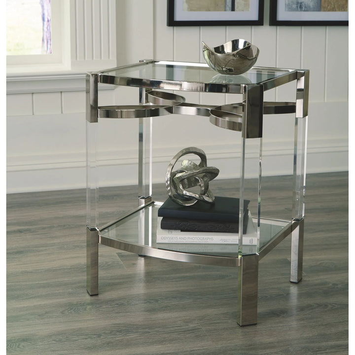 Ashley A4000334 Chaseton - Clear/Silver Finish - Accent Table