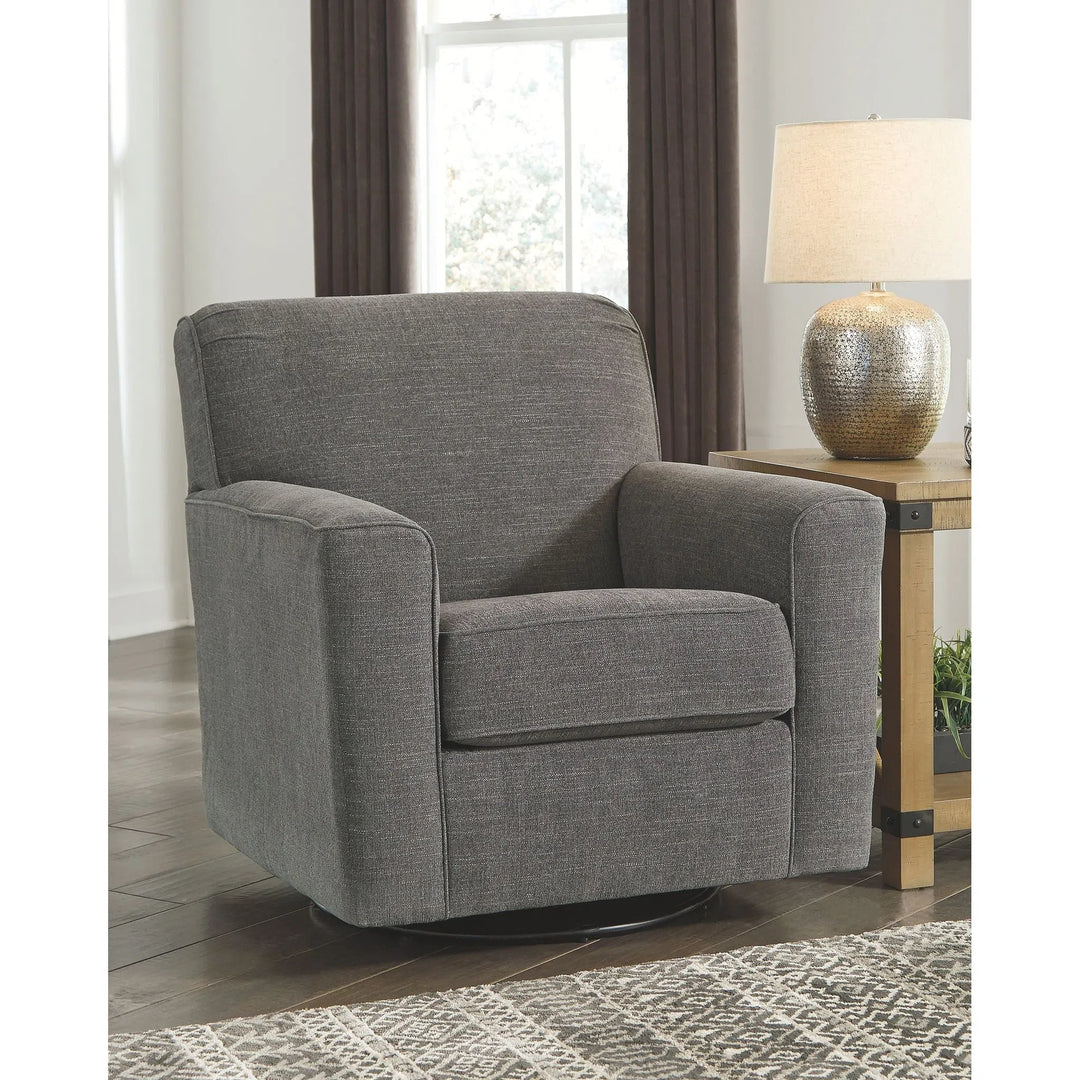 Ashley 9831042 Alcona - Charcoal - Swivel Glider Accent Chair