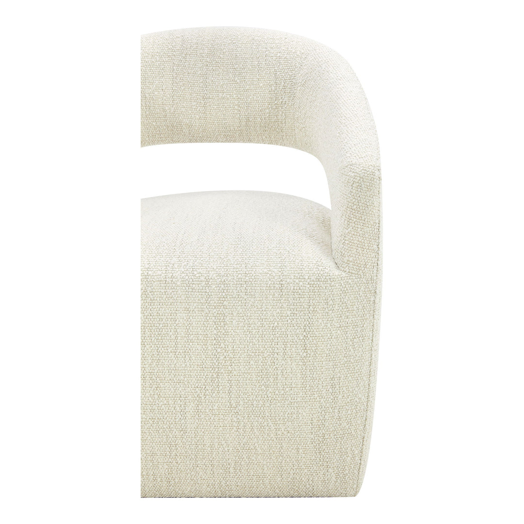 Barrow - Performance Fabric Rolling Dining Chair - Beige