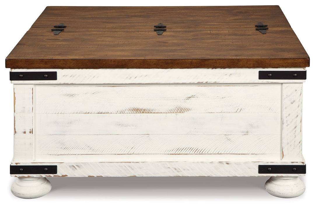 Wystfield - White / Brown - Cocktail Table with Storage