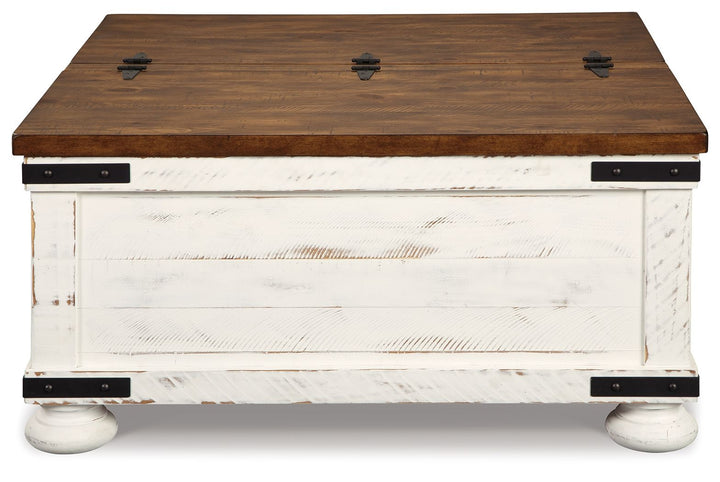 Wystfield - White / Brown - Cocktail Table with Storage