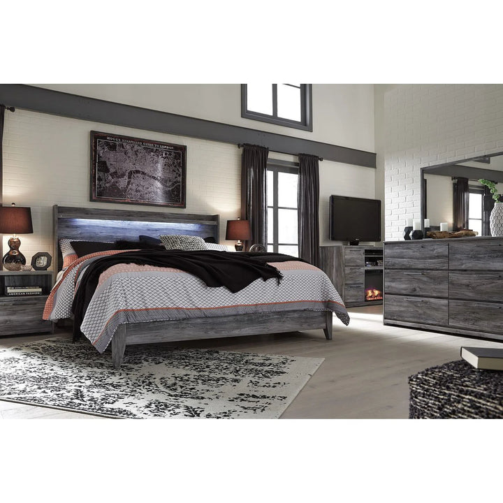 Ashley B221/57/54S/95/B100-13 Baystorm - Gray - Queen Panel Bed with 2 Storage Drawers