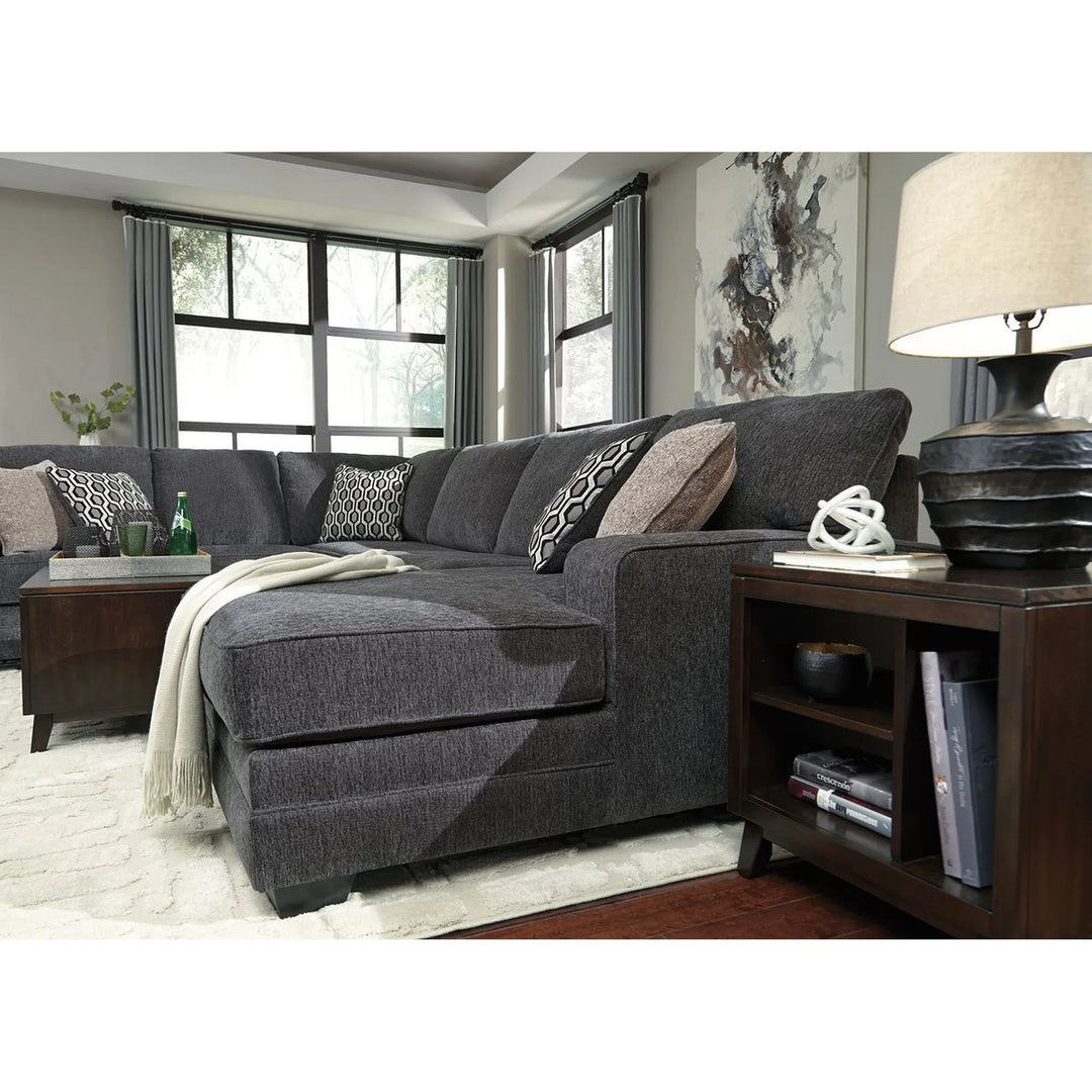 Ashley 72600/66/34/17 Tracling - Slate - LAF Sofa, Armless Loveseat & RAF  Corner Chaise Sectional