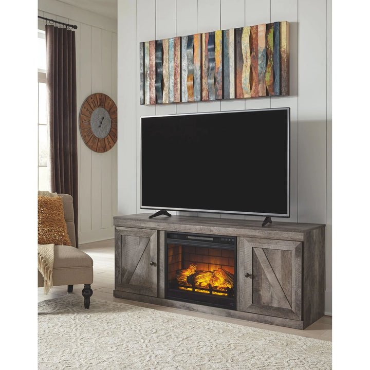 Ashley EW0440/168/W100-101 Wynnlow - Gray - LG TV Stand with Fireplace Insert Infrared