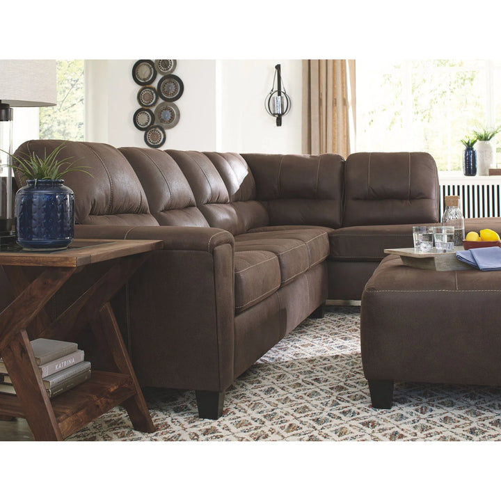Ashley 94003/66/17 Navi - Chestnut - 2-Piece Sectional with Chaise