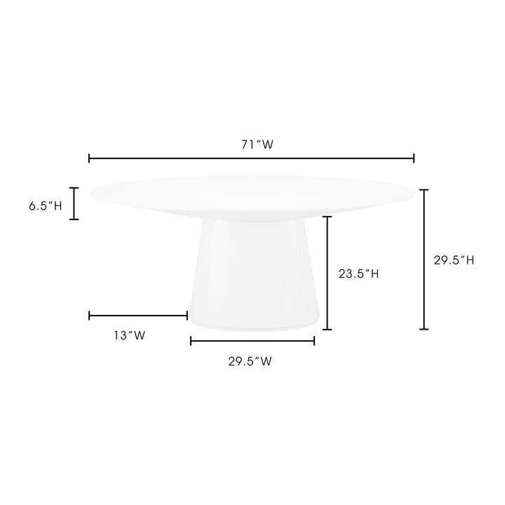 Otago - Oval Dining Table Wood - White