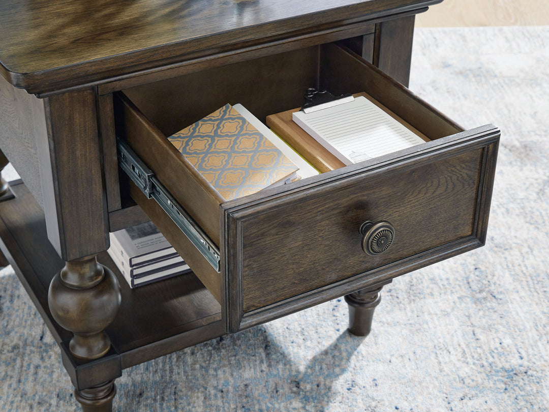 Veramond - Dark Brown - Square End Table