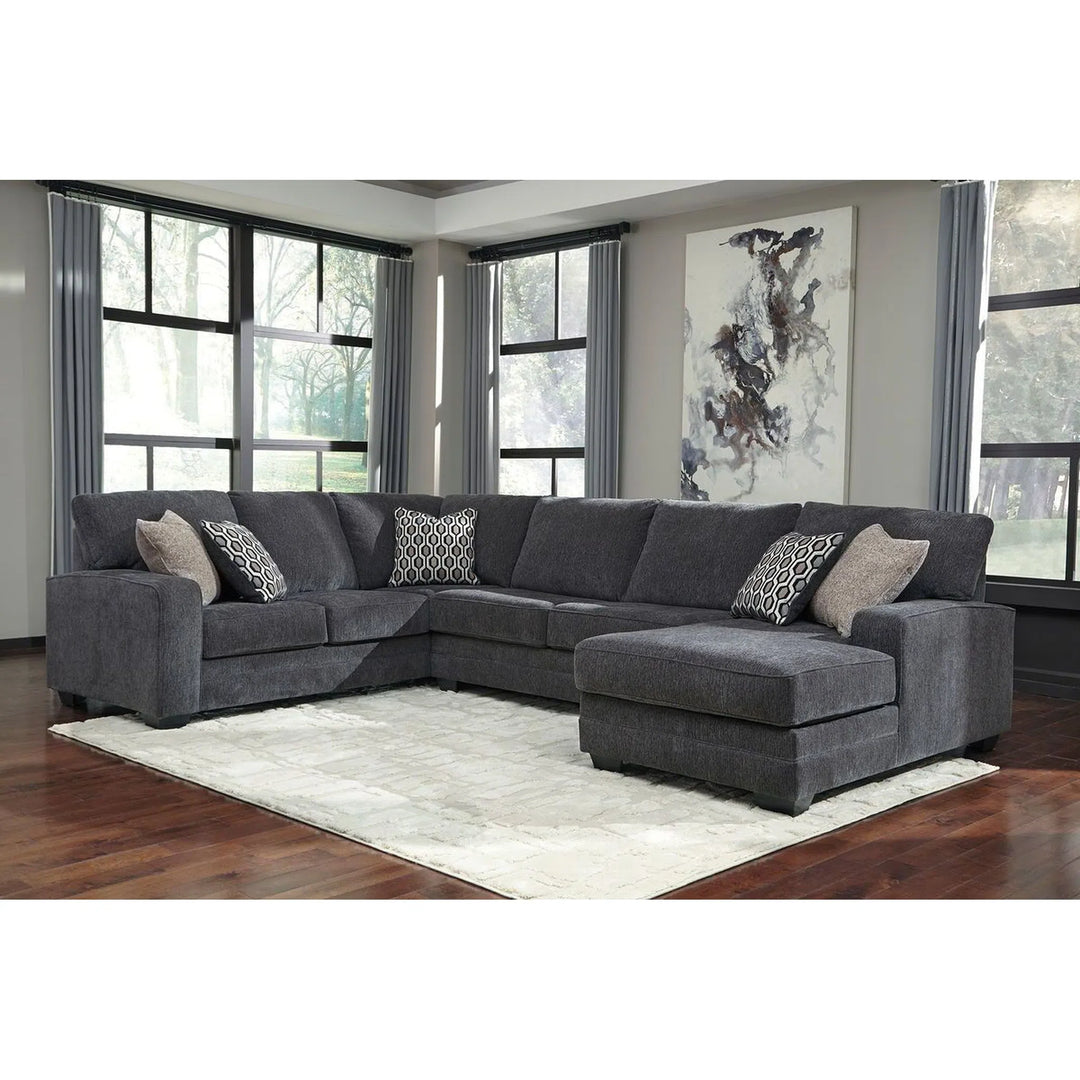 Ashley 72600/66/34/17 Tracling - Slate - LAF Sofa, Armless Loveseat & RAF  Corner Chaise Sectional