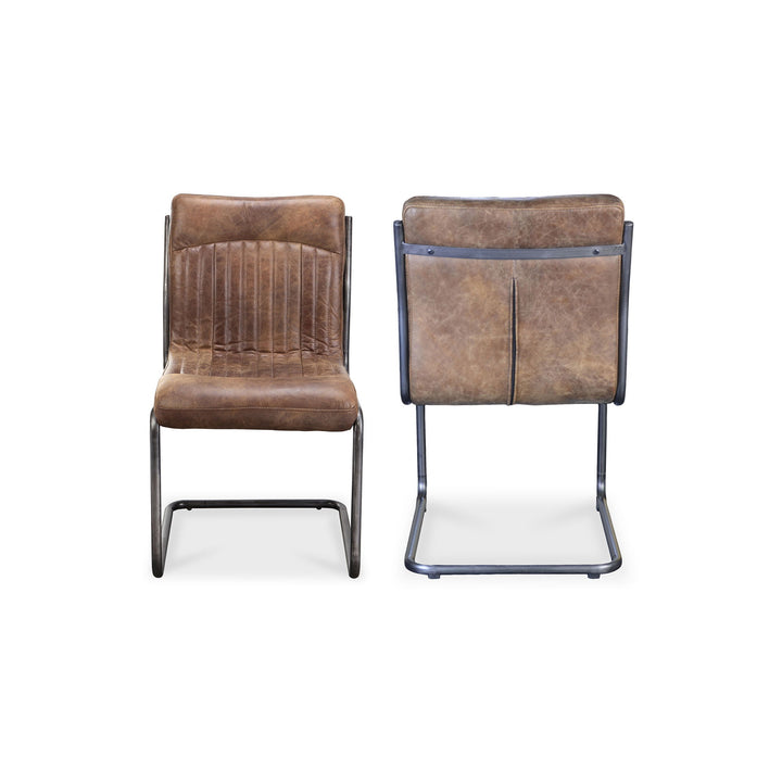 Ansel - Dining Chair Leather (Set of 2) - Grazed Brown