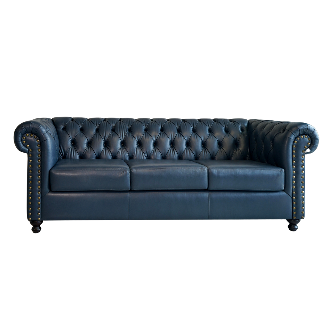 Amalfi Leather Tufted Sofa - Made in Canada