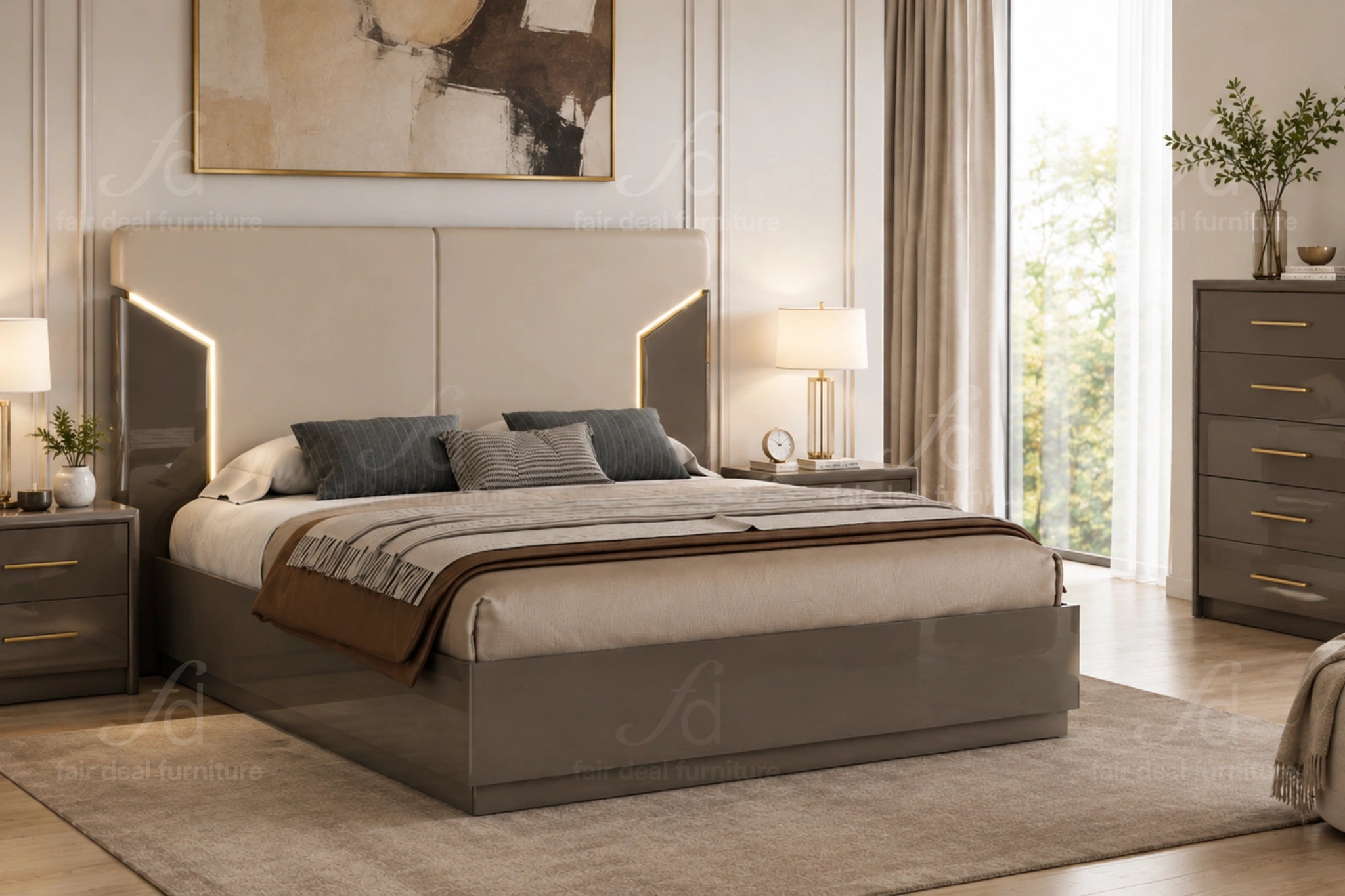 Anna Grey - LED Platform Bed