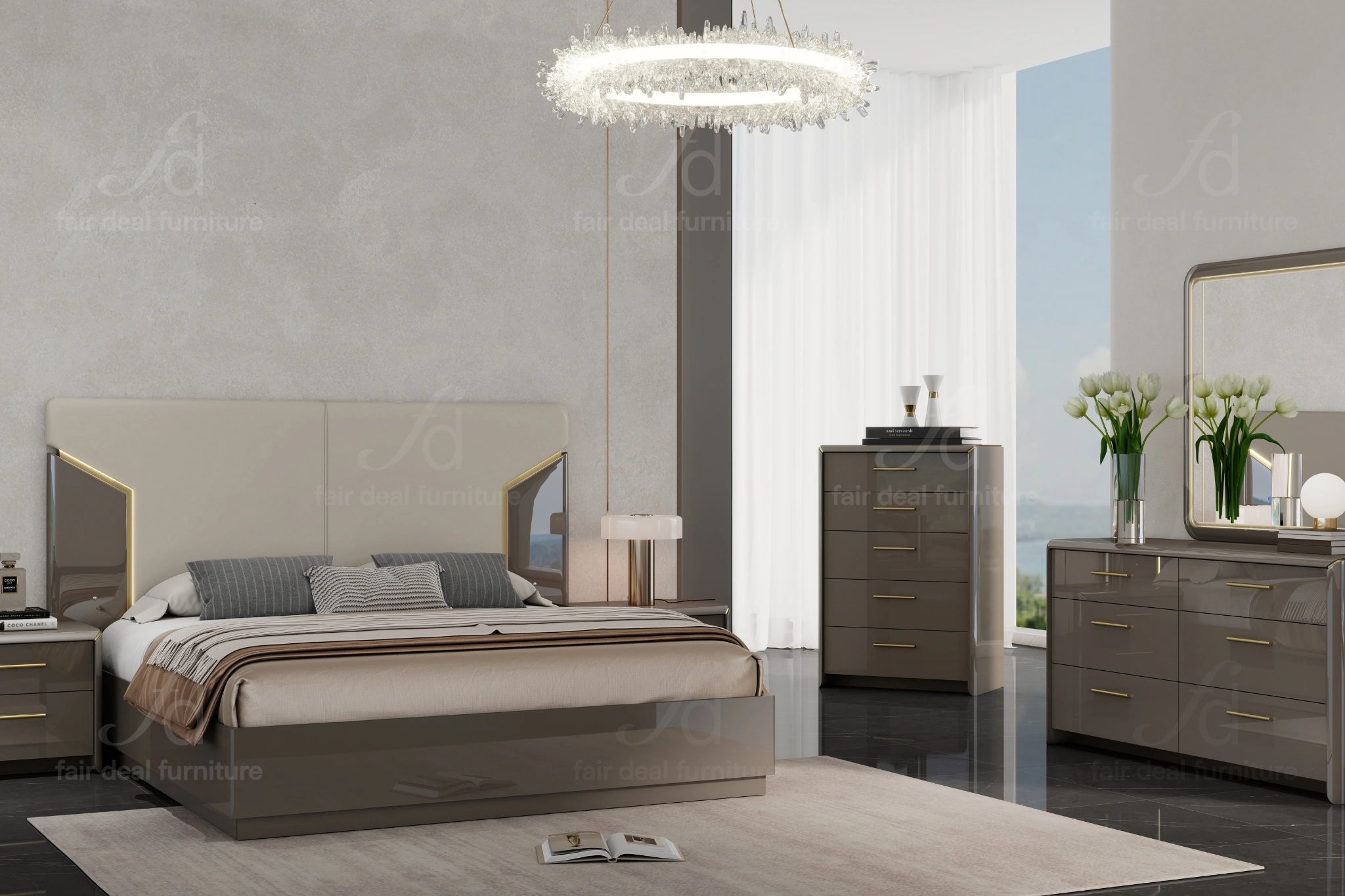 Anna Grey - LED Platform Bed