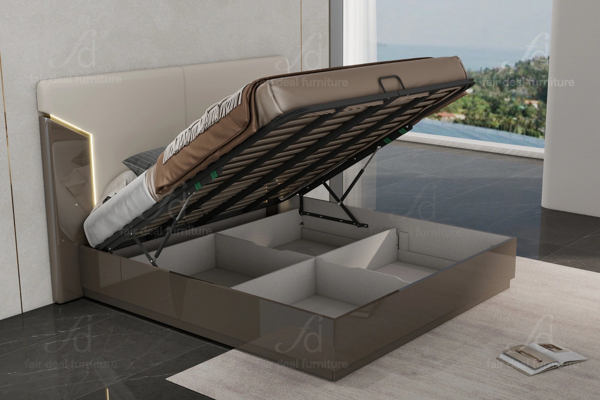 Anna Grey - LED Platform Bed