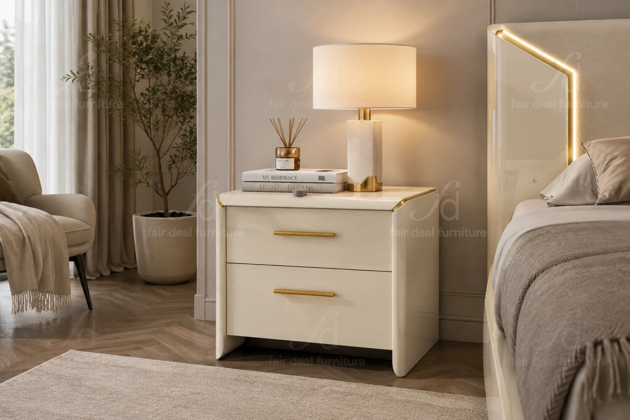 Anna 2-Drawer Nightstand