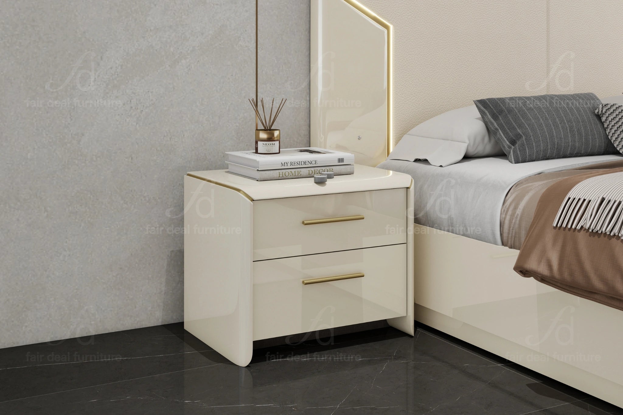 Anna 2-Drawer Nightstand