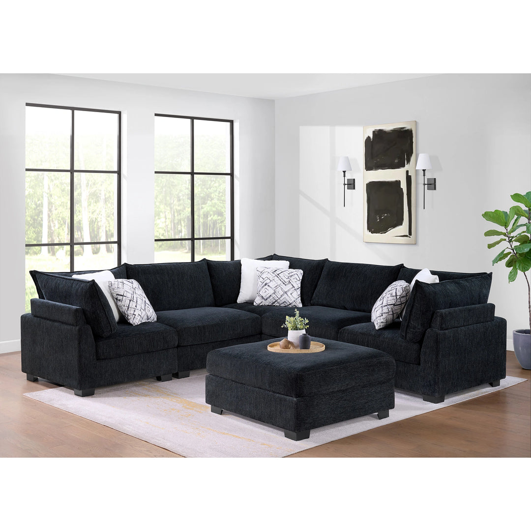 Delta Modular Sectional 6PC – Onyx Black