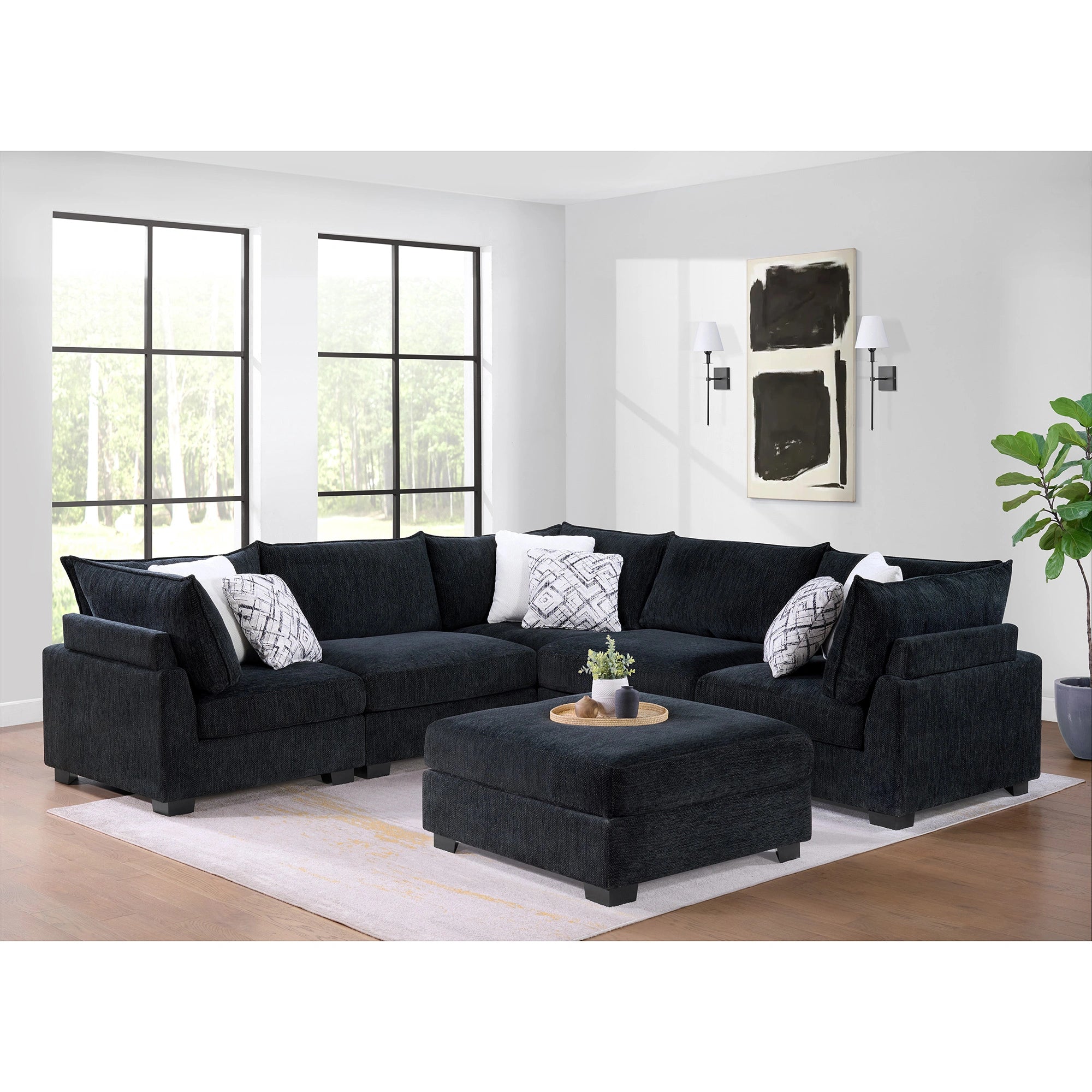 Delta Modular Sectional 6PC – Onyx Black
