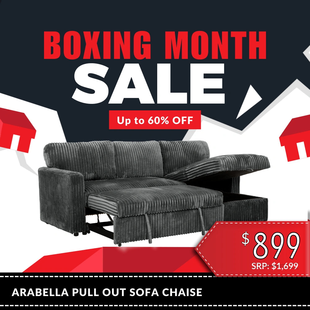Arabella Media Sleeper – Dark Grey Sectional