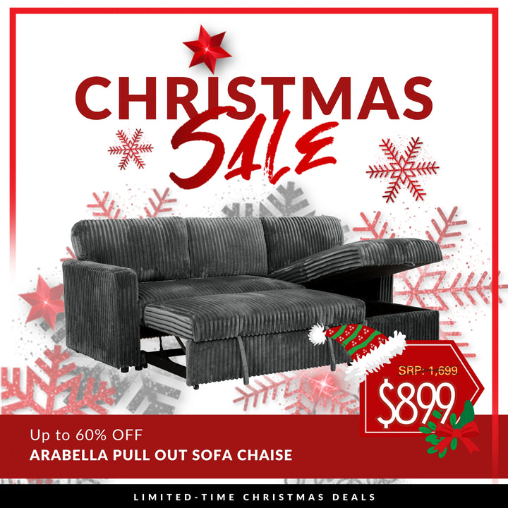 Arabella Media Sleeper – Dark Grey Sectional
