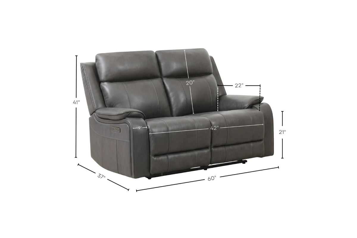 Brindle Power Reclining Loveseat – Charcoal