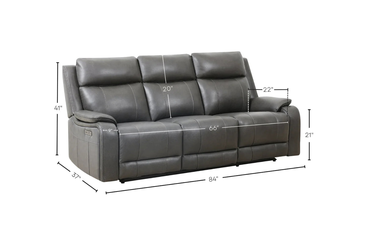 Brindle Power Reclining Sofa – Charcoal