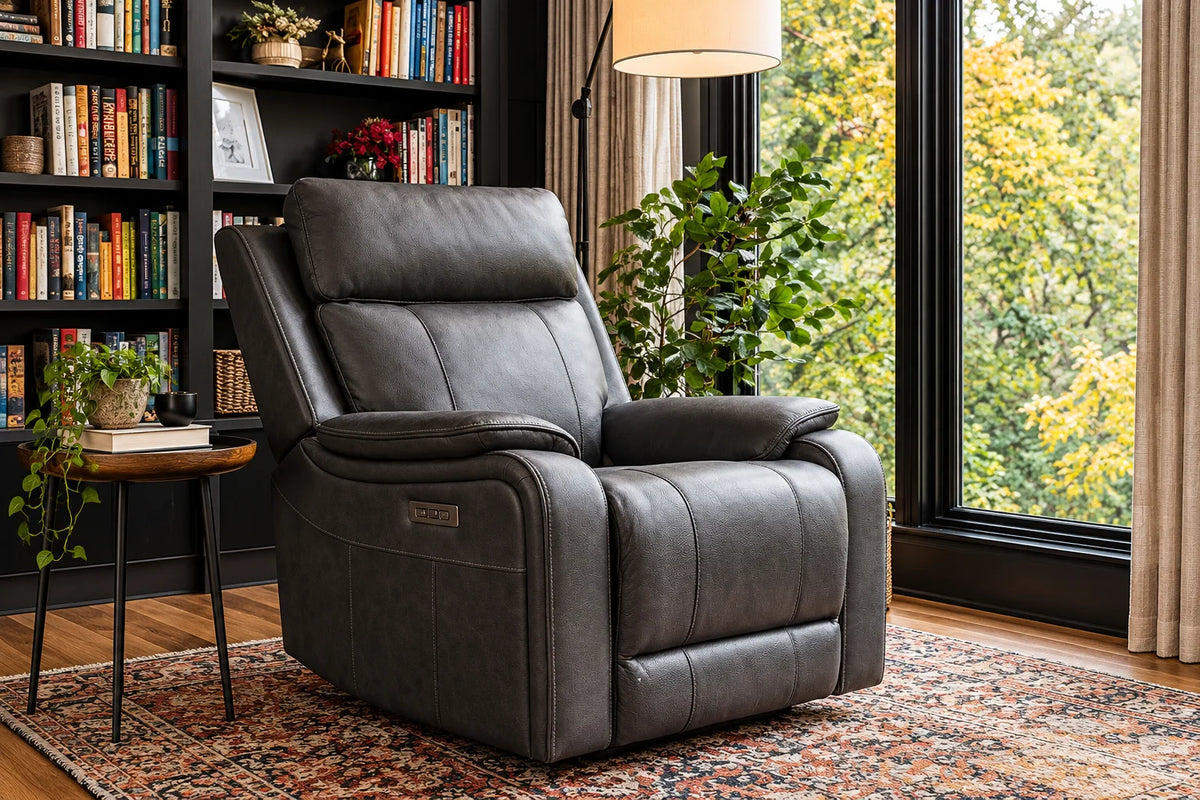 Brindle Power Recliner – Charcoal