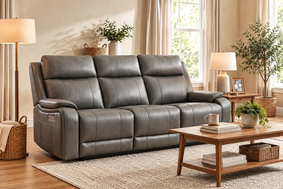 Brindle Power Reclining Sofa – Charcoal