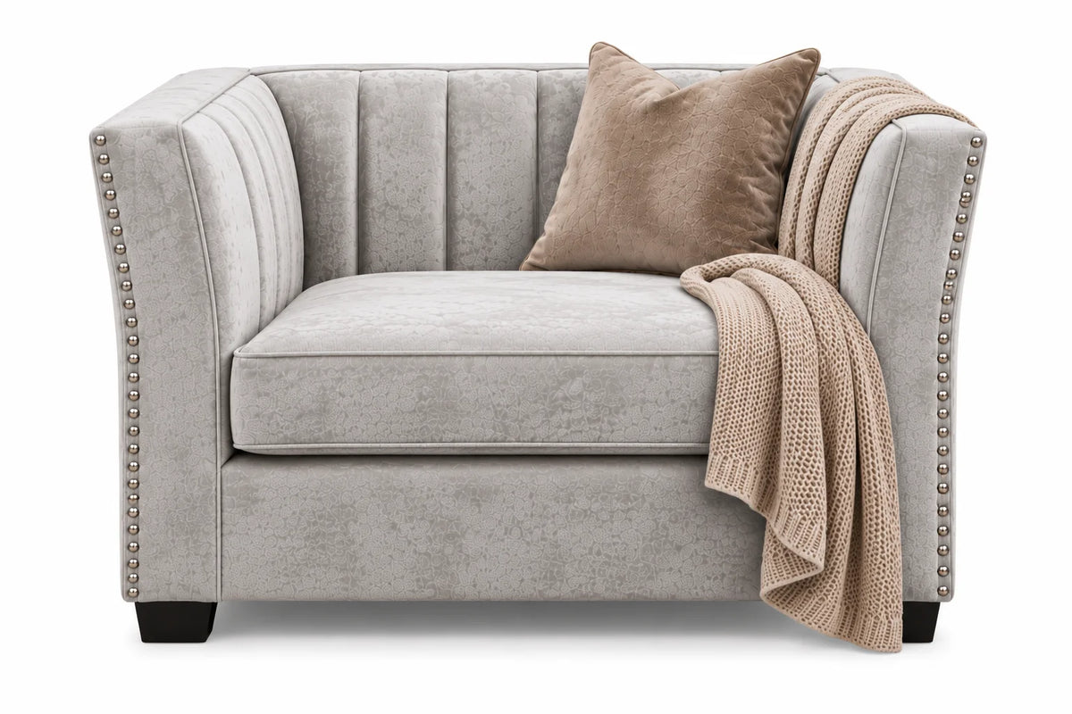 Camila Sofa, Loveseat & Chair - Silver