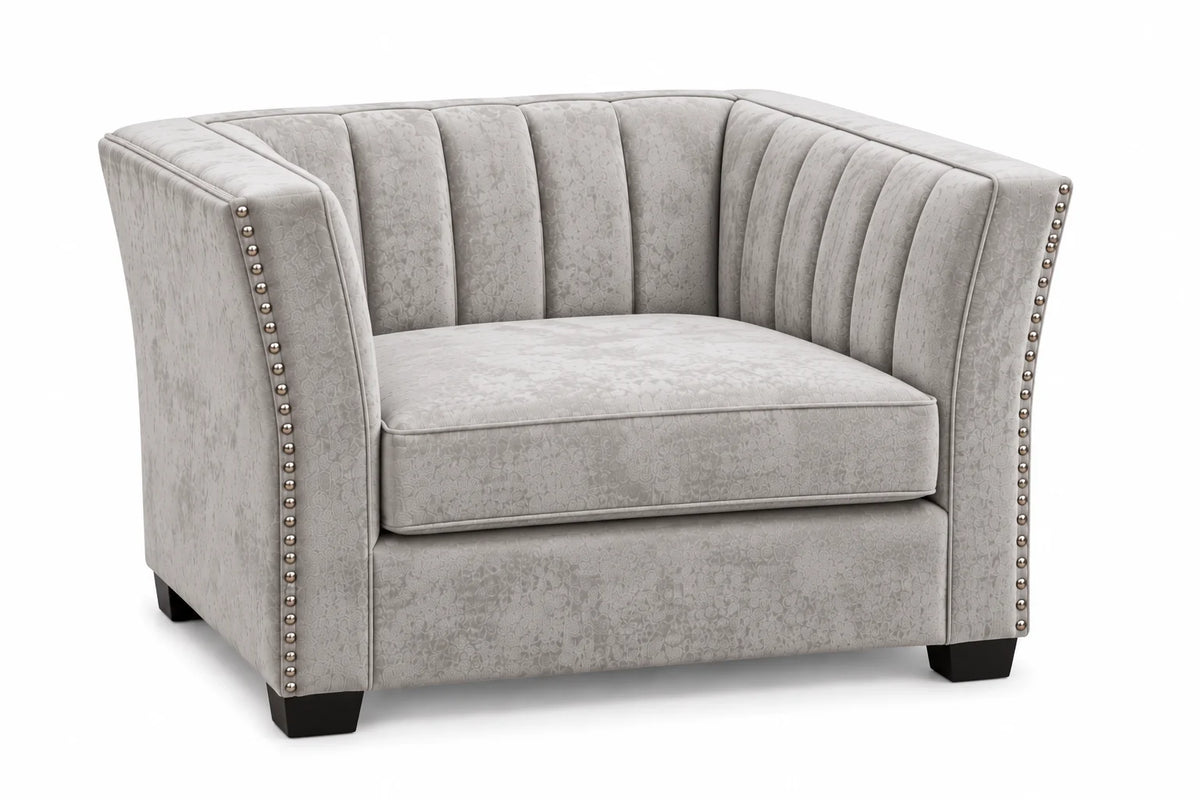 Camila Sofa, Loveseat & Chair - Silver