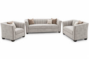 Camila Sofa, Loveseat & Chair - Silver