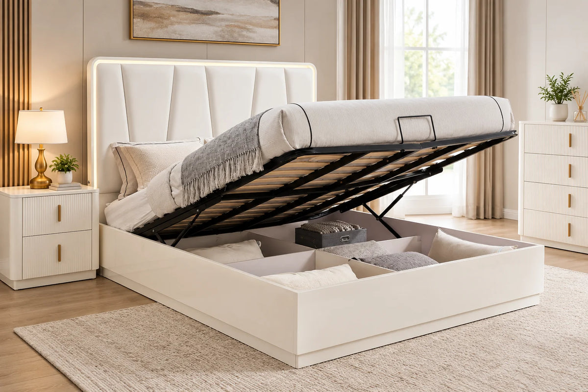 Cardiff 5 Piece Package – Queen Storage Bed