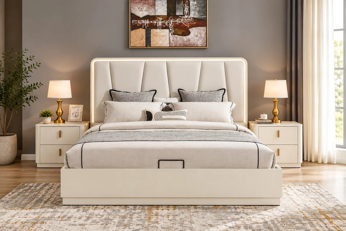 Cardiff 5 Piece Package – Queen Storage Bed