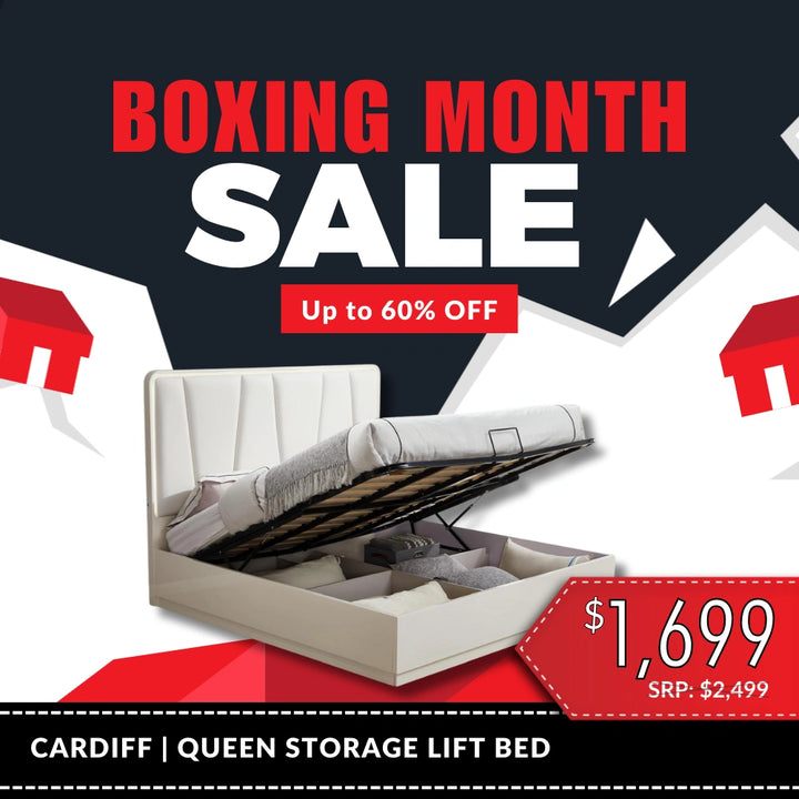 Cardiff Storage Bed – White Gloss Finish