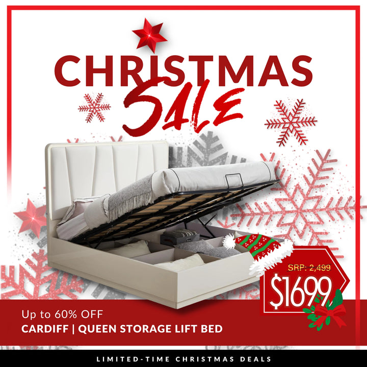Cardiff Storage Bed – White Gloss Finish