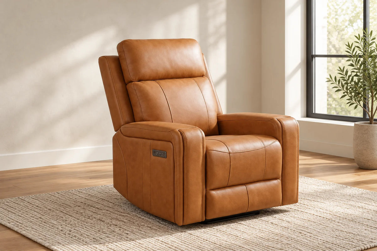 Cavron Power Recliner – Cognac