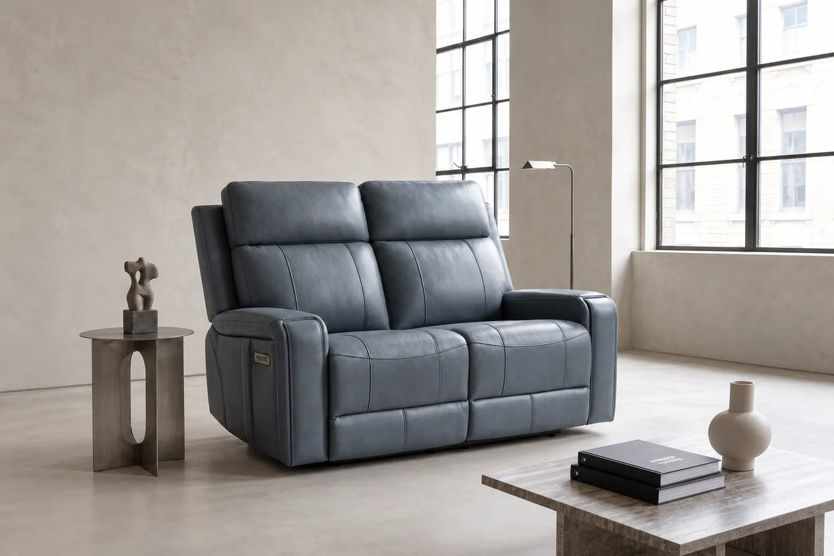 Cavron Power Reclining Loveseat – Blue