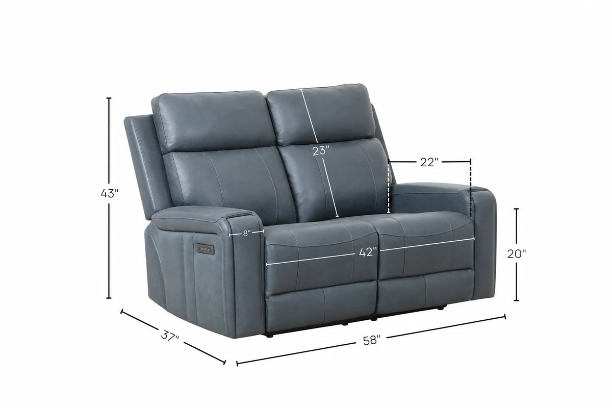 Cavron Power Reclining Loveseat – Blue
