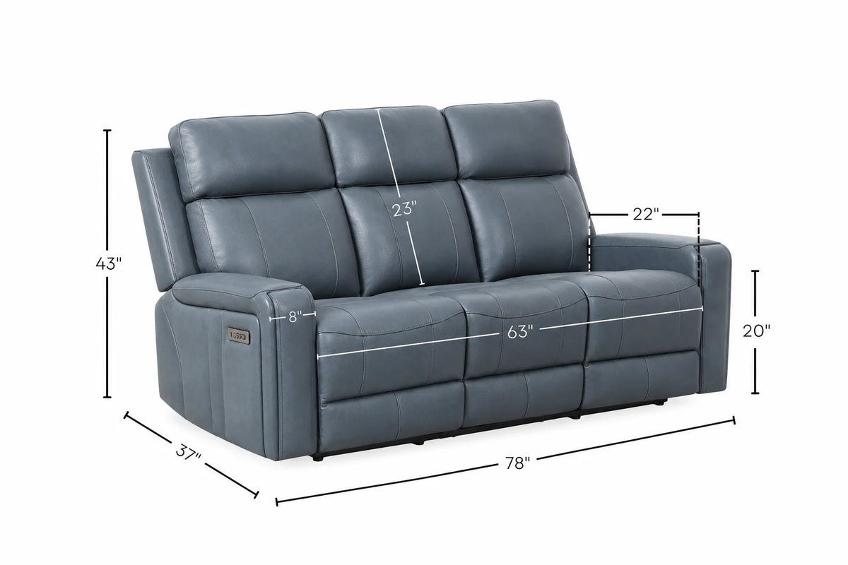 Cavron Power Reclining Sofa – Blue