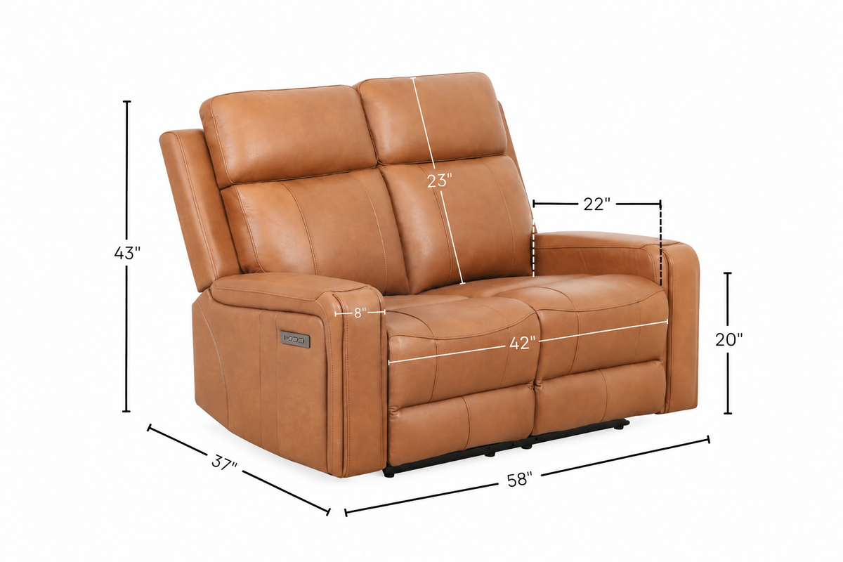 Cavron Power Reclining Loveseat – Cognac