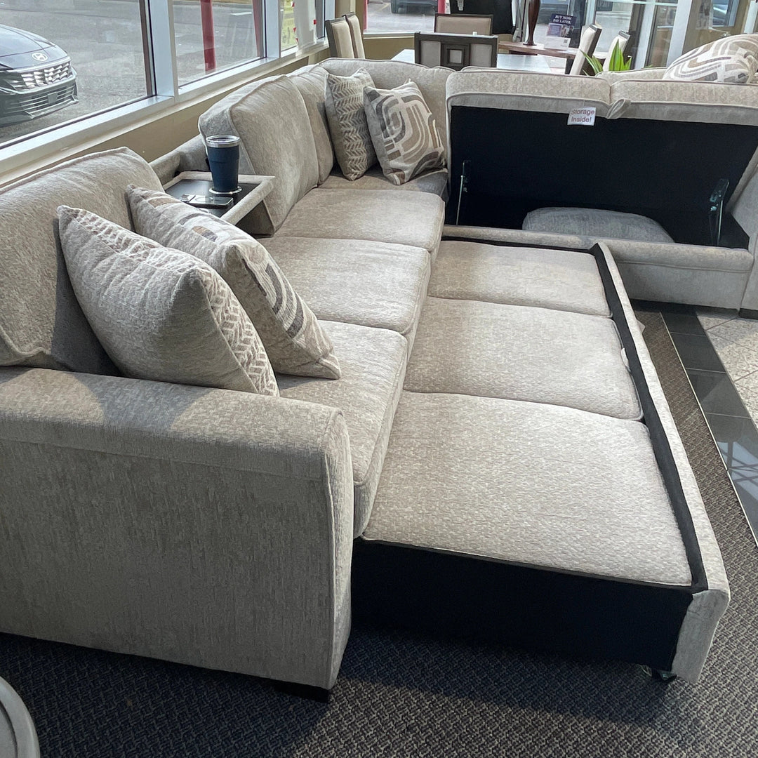 Eden Sectional with Extra Large Pull Out and Storage