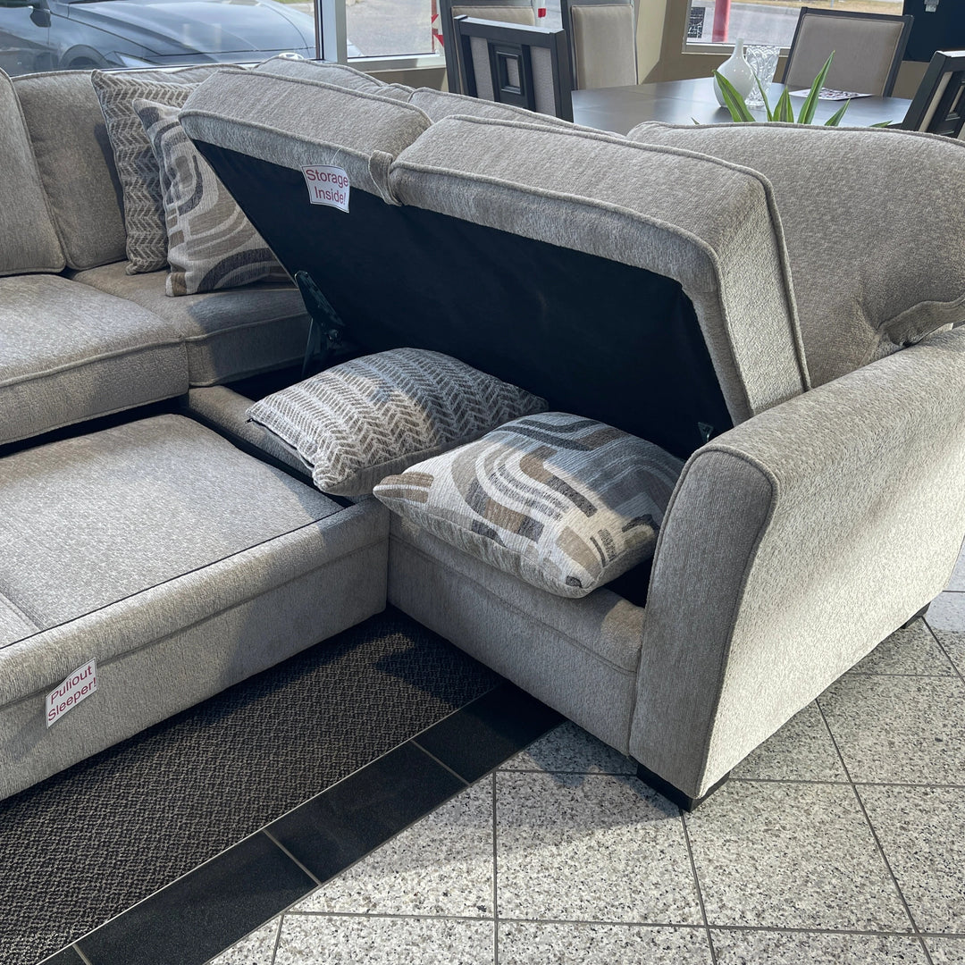 Eden Sectional with Extra Large Pull Out and Storage