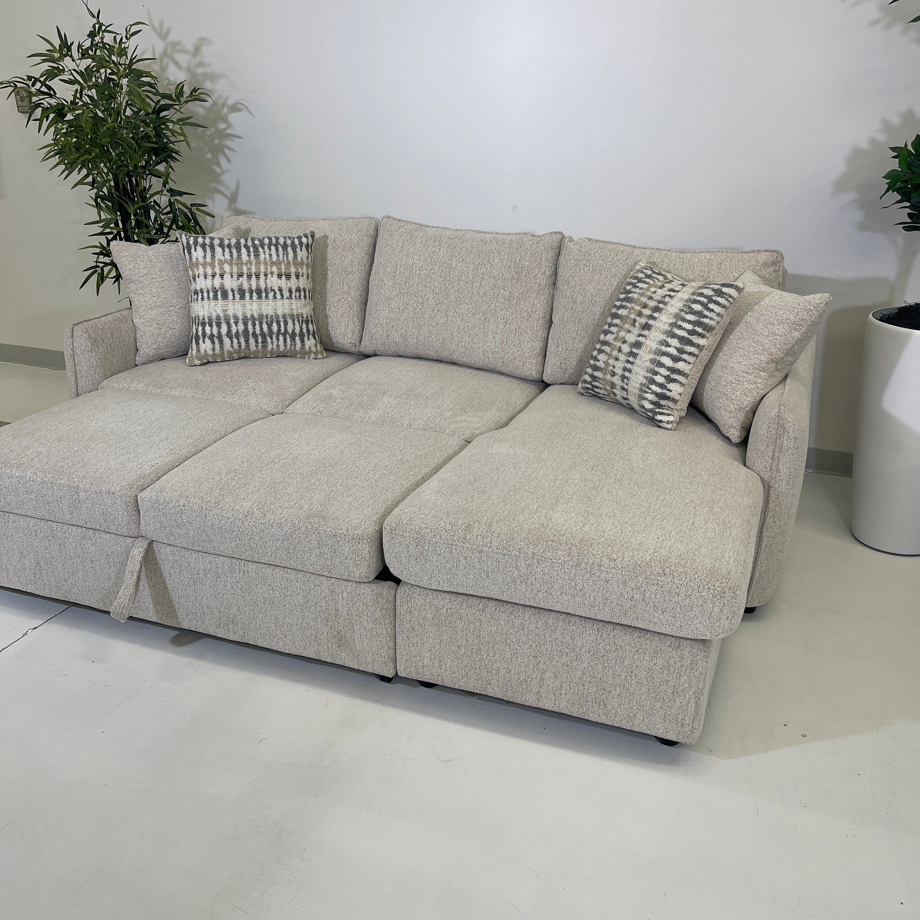 River Media Sleeper Sectional with Lay Flat Adjustable Backs