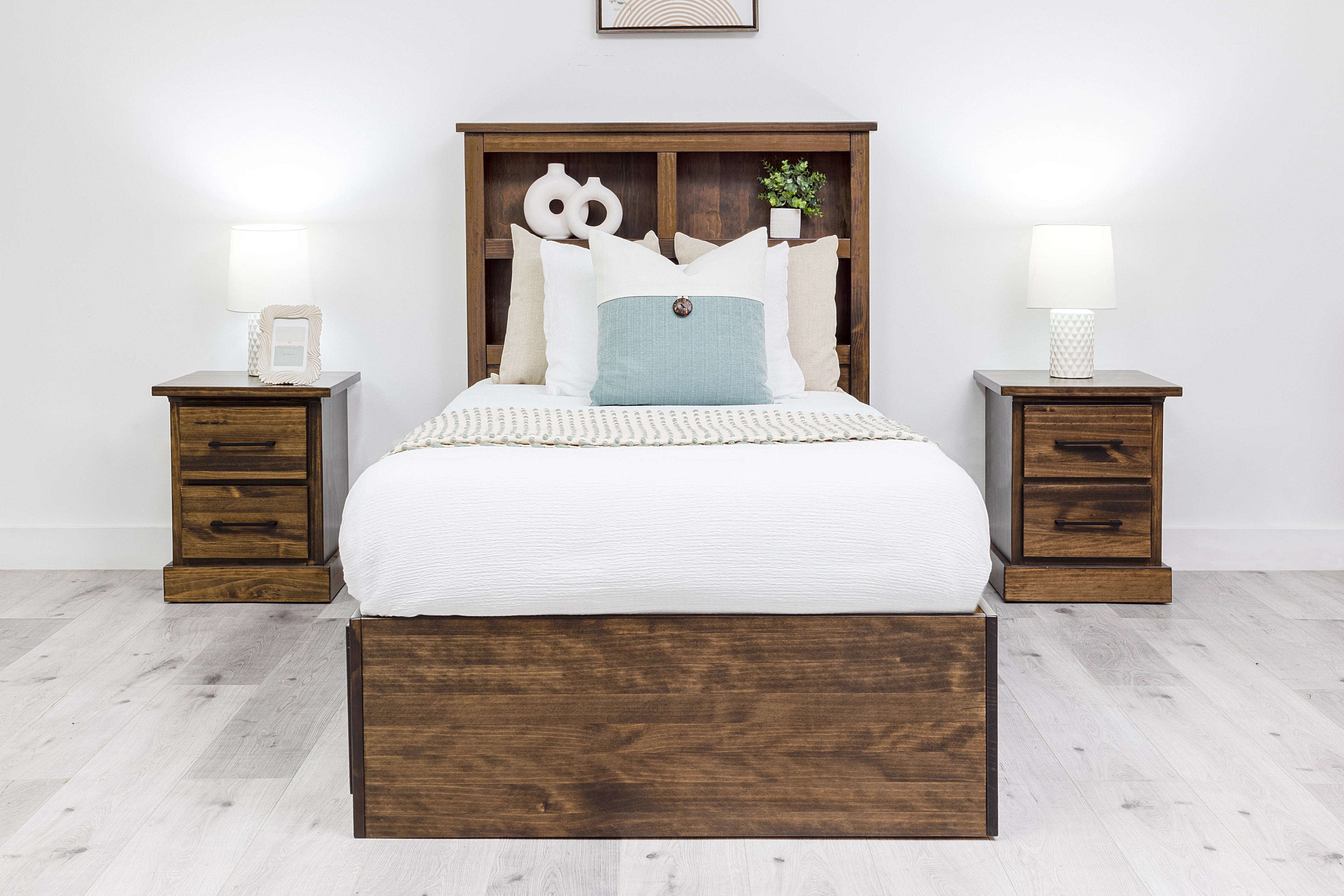Vera Storage Bed with Bookcase Headboard | Made In Canada
