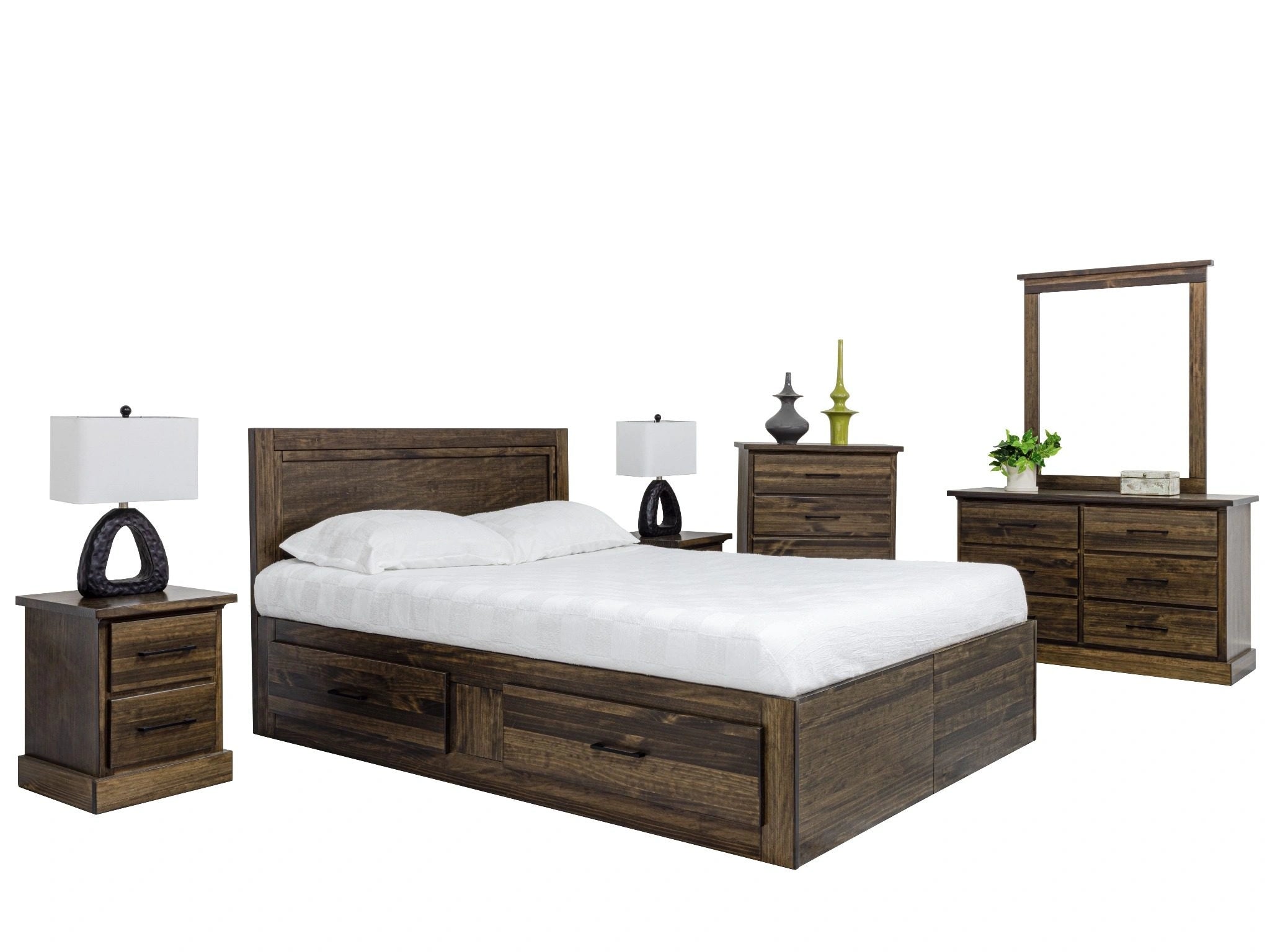 Vera Storage Bed with Panel Headboard | Made In Canada