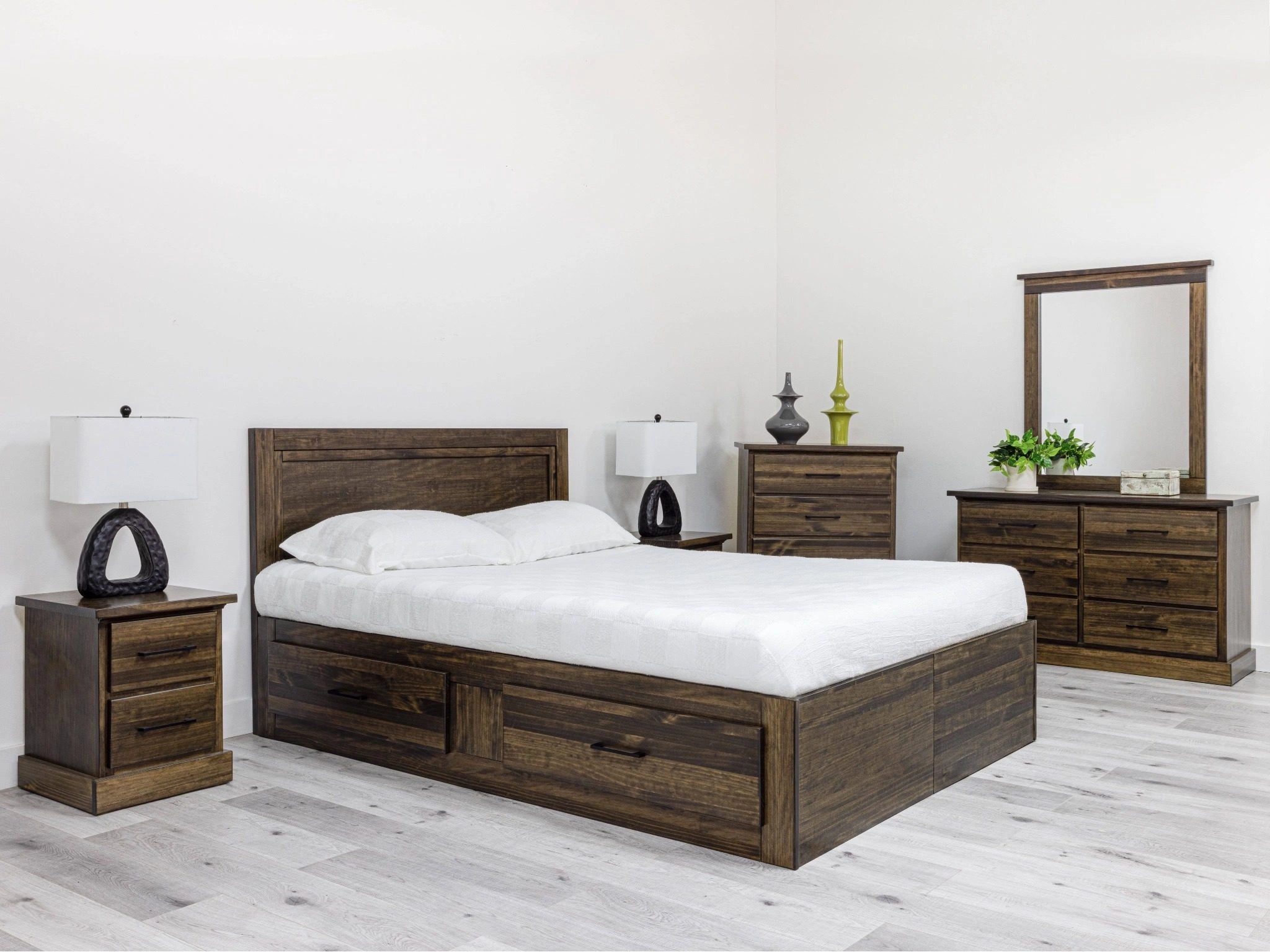 Vera Storage Bed with Panel Headboard | Made In Canada