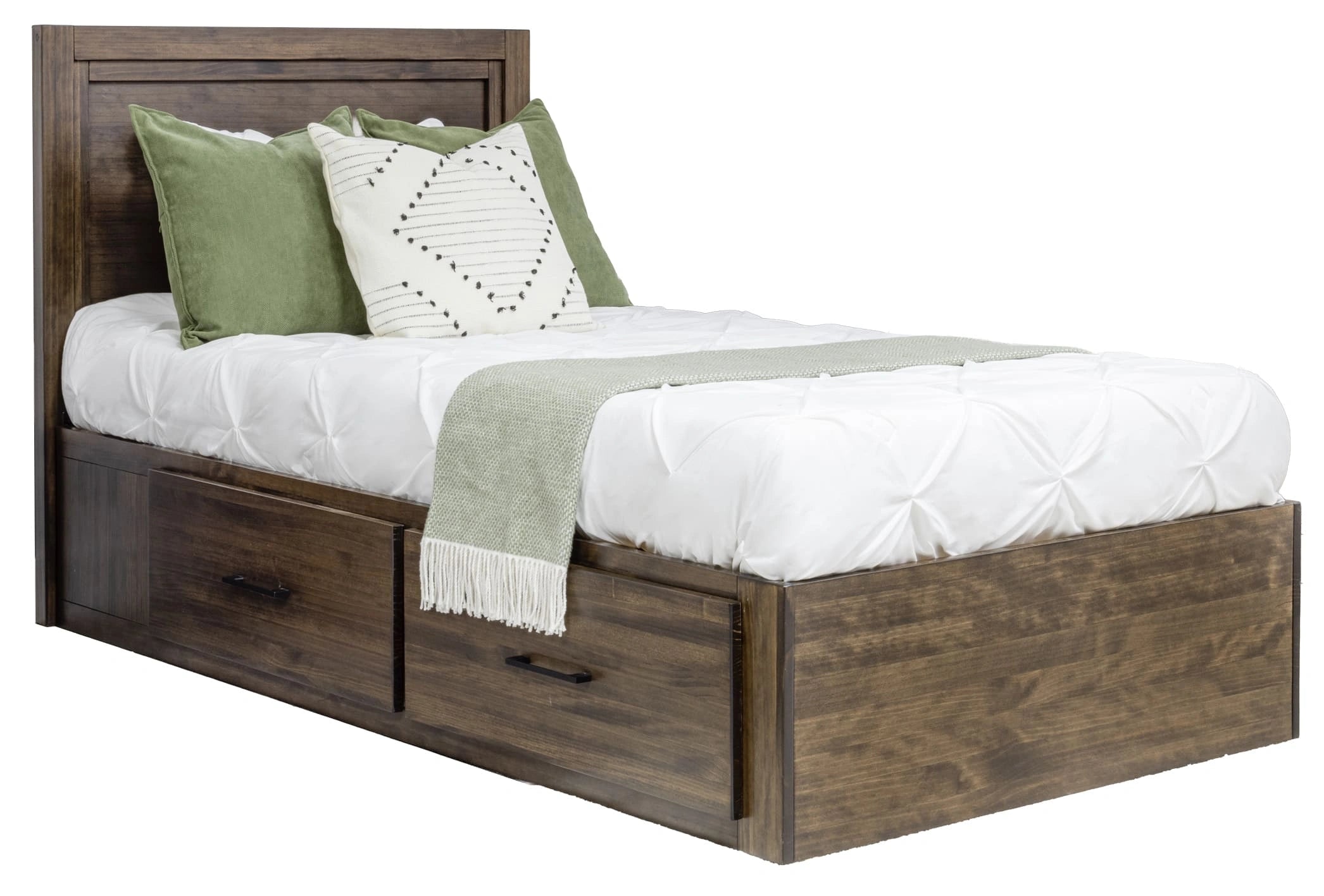 Vera Storage Bed with Panel Headboard | Made In Canada