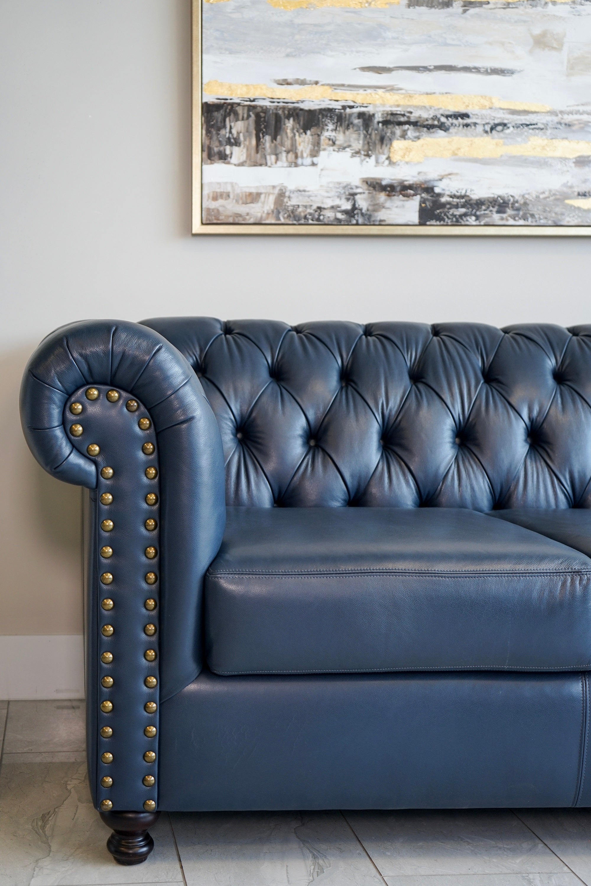 Amalfi Leather Tufted Sofa - Made in Canada